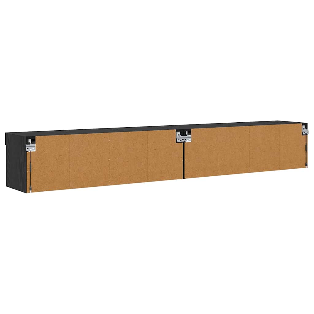 vidaXL TV Cabinet Set 2 pcs Black Oak 100 x 30 x 30 cm Engineered Wood