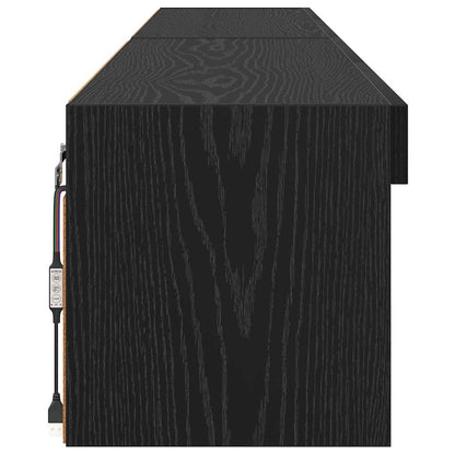 vidaXL TV Cabinet Set 2 pcs Black Oak 100 x 30 x 30 cm Engineered Wood