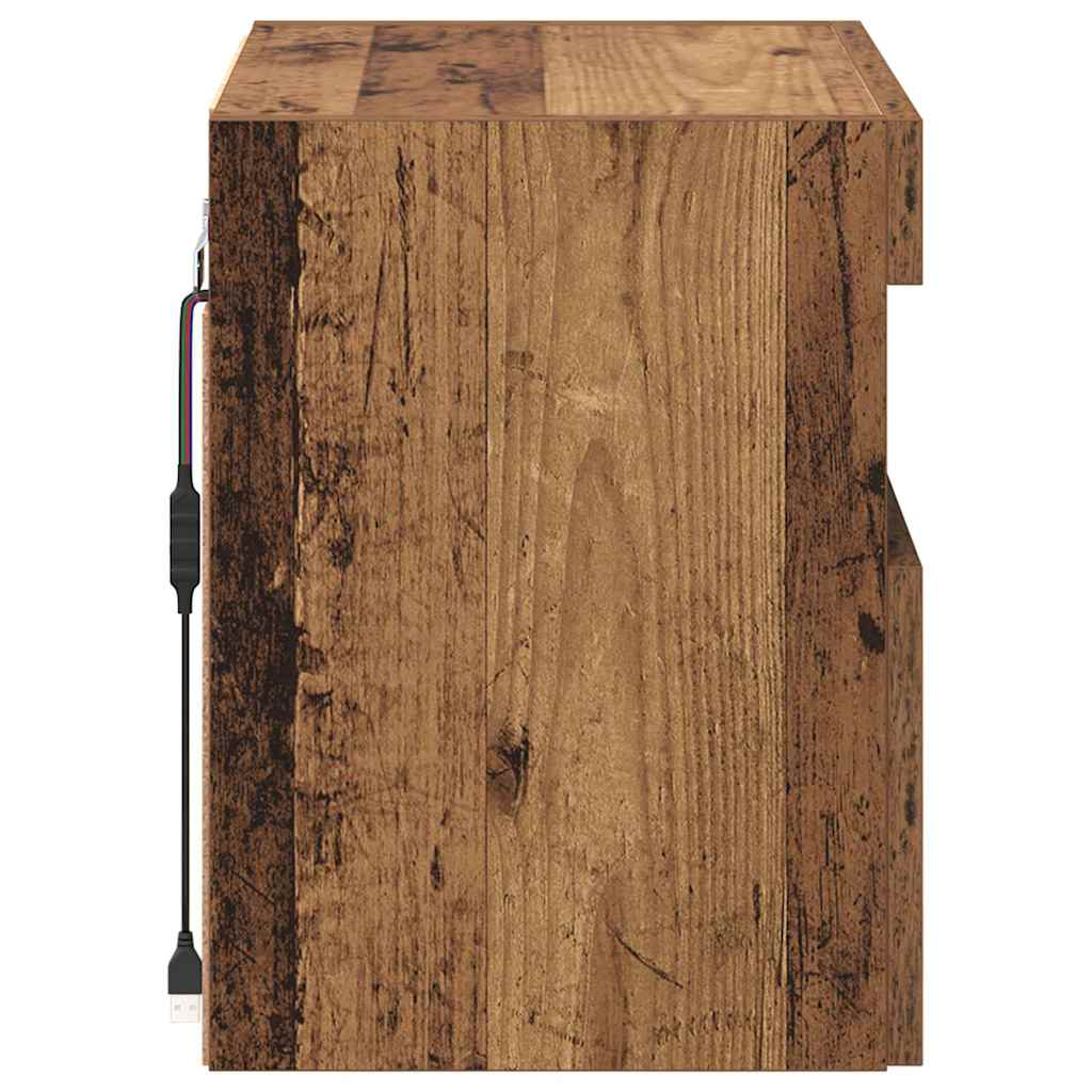 vidaXL TV Wall Cabinet Old Wood 40 x 30 x 40 cm Engineered Wood