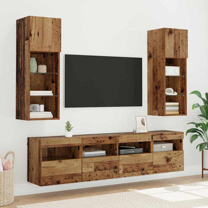 vidaXL TV Wall Cabinets 2 pcs Old Wood 40 x 30 x 40 cm Engineered Wood