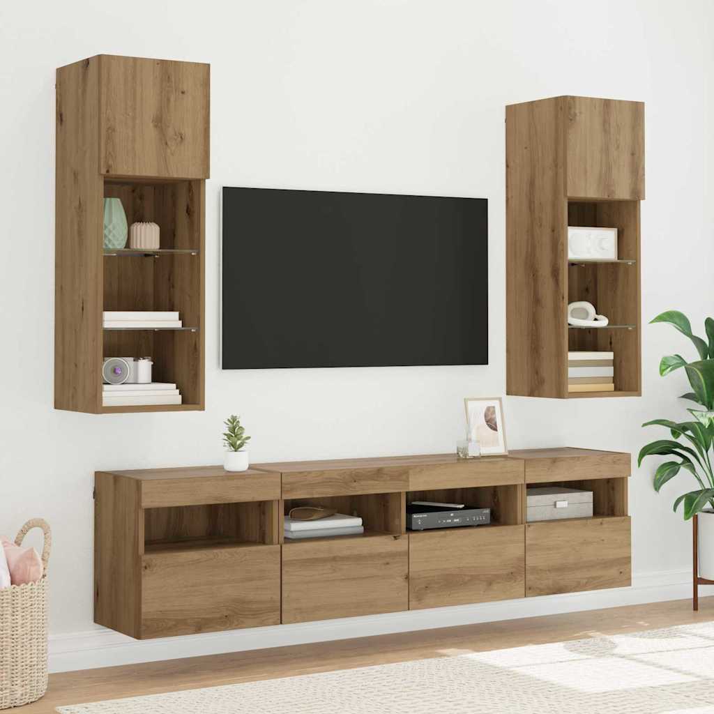 vidaXL TV Wall Cabinets 2 pcs Artisan Oak Engineered Wood