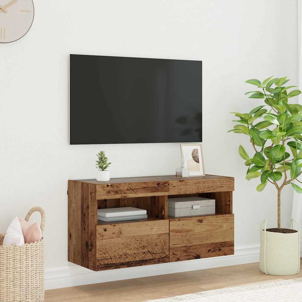 vidaXL TV Wall Cabinet Old Wood 80 x 30 x 40 cm Engineered Wood