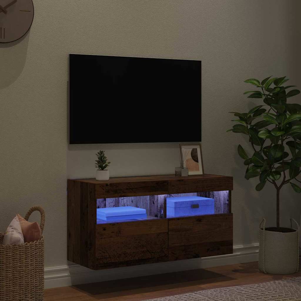 vidaXL TV Wall Cabinet Old Wood 80 x 30 x 40 cm Engineered Wood