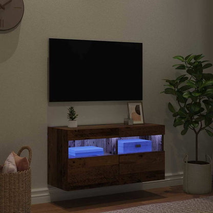 vidaXL TV Wall Cabinet Old Wood 80 x 30 x 40 cm Engineered Wood