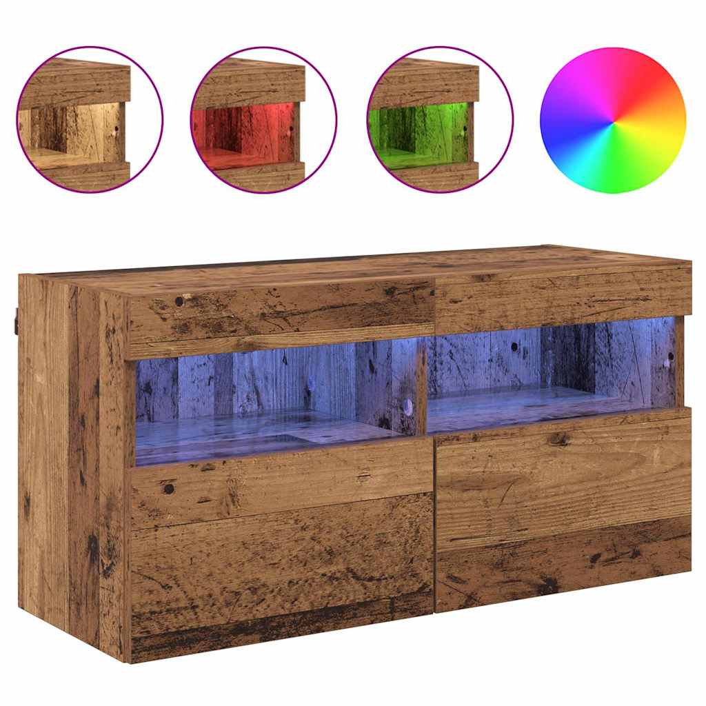 vidaXL TV Wall Cabinet Old Wood 80 x 30 x 40 cm Engineered Wood
