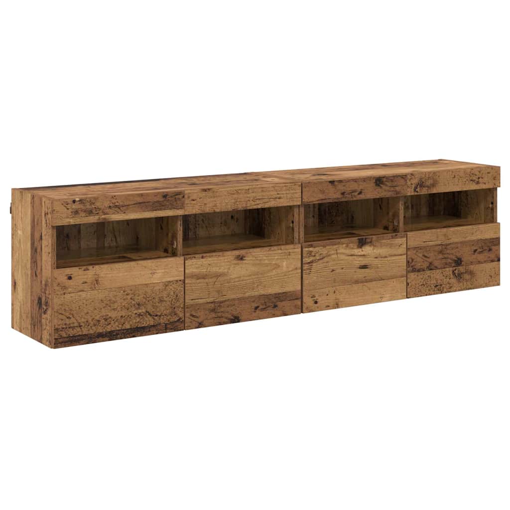 vidaXL TV Wall Cabinets 2 pcs Old Wood 80 x 30 x 40 cm Engineered Wood