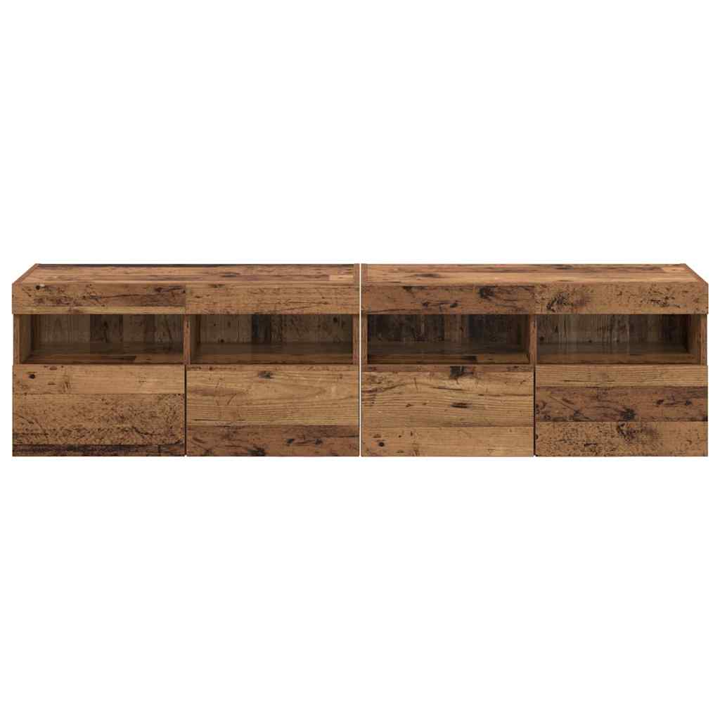 vidaXL TV Wall Cabinets 2 pcs Old Wood 80 x 30 x 40 cm Engineered Wood