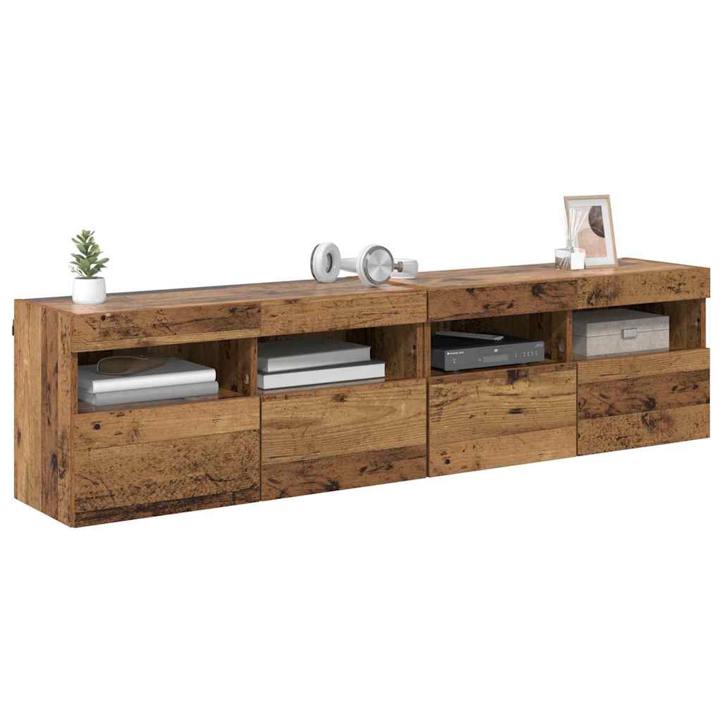 vidaXL TV Wall Cabinets 2 pcs Old Wood 80 x 30 x 40 cm Engineered Wood