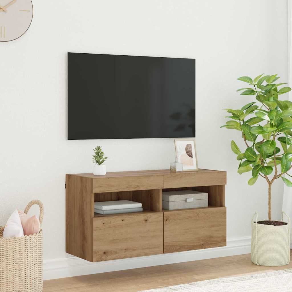 vidaXL TV Wall Cabinet 80 x 30 x 40 cm Artisan Oak Engineered Wood