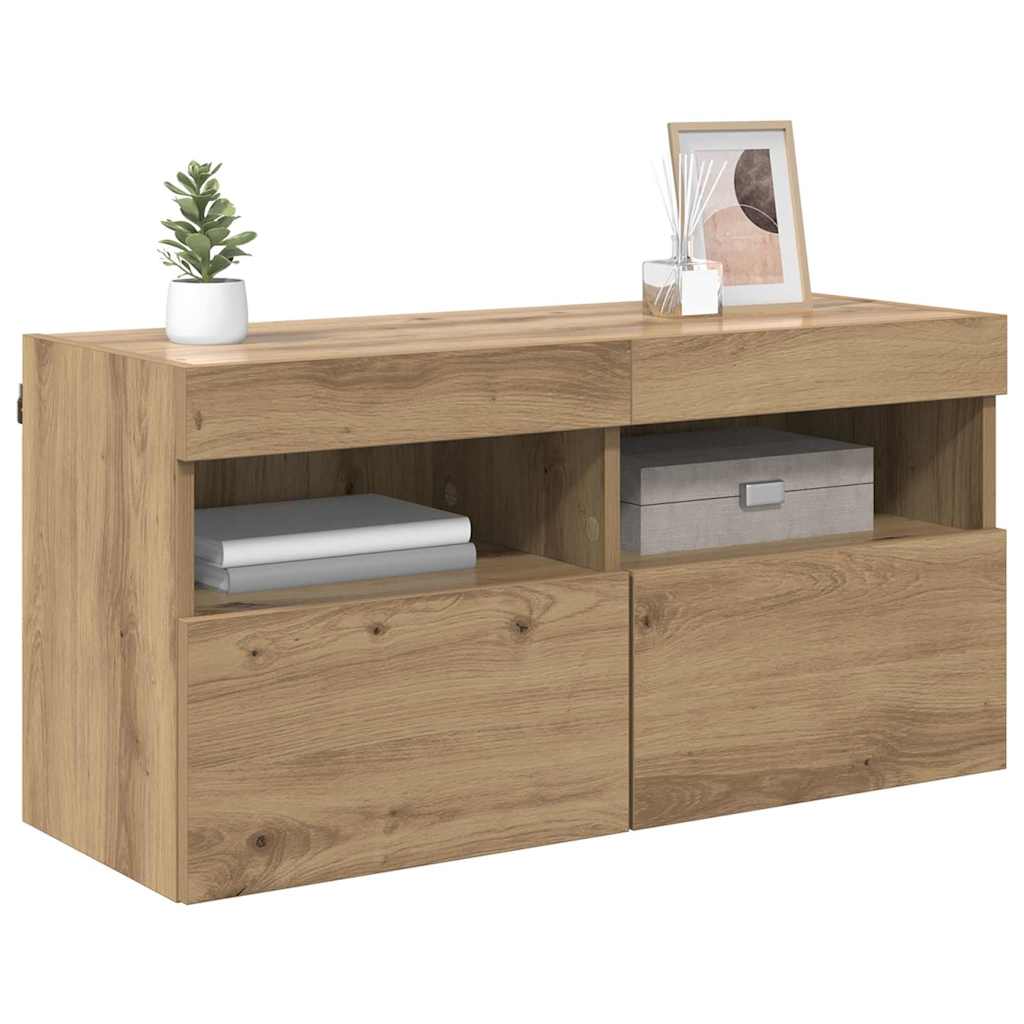 vidaXL TV Wall Cabinet 80 x 30 x 40 cm Artisan Oak Engineered Wood