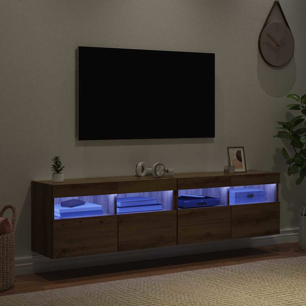vidaXL TV Wall Cabinets 2 pcs Artisan Oak Engineered Wood