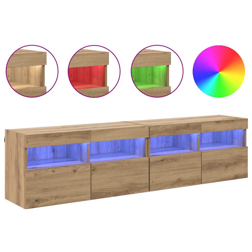 vidaXL TV Wall Cabinets 2 pcs Artisan Oak Engineered Wood