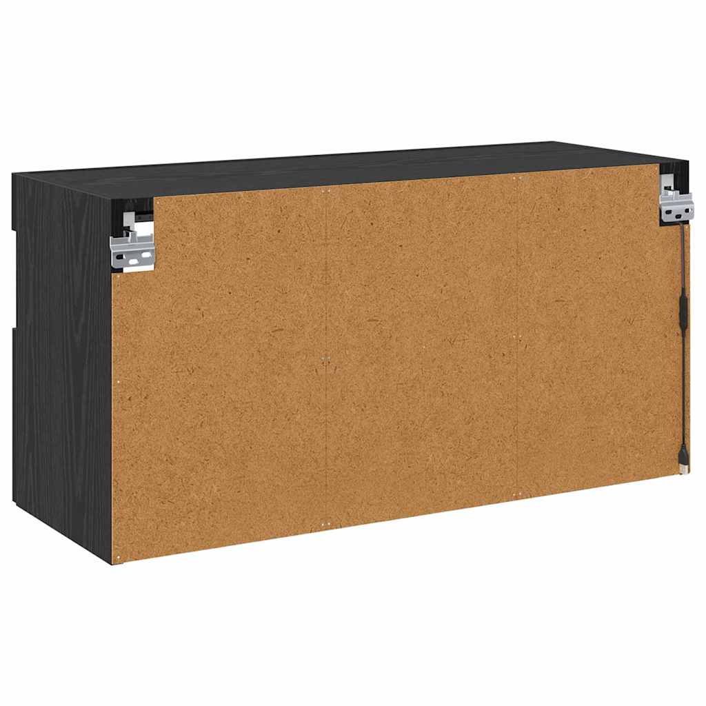 vidaXL TV Wall Cabinet Black Oak 80 x 30 x 40 cm Engineered Wood