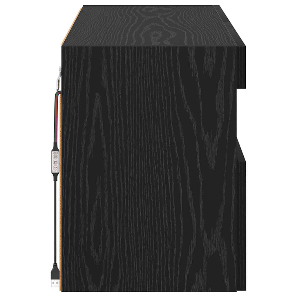 vidaXL TV Wall Cabinet Black Oak 80 x 30 x 40 cm Engineered Wood
