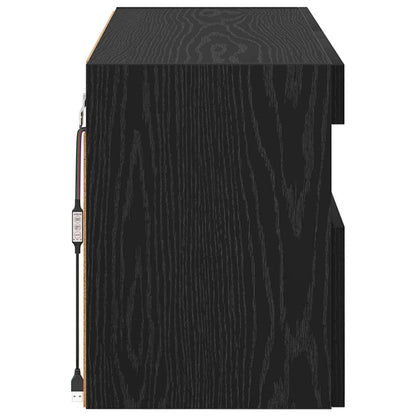 vidaXL TV Wall Cabinet Black Oak 80 x 30 x 40 cm Engineered Wood
