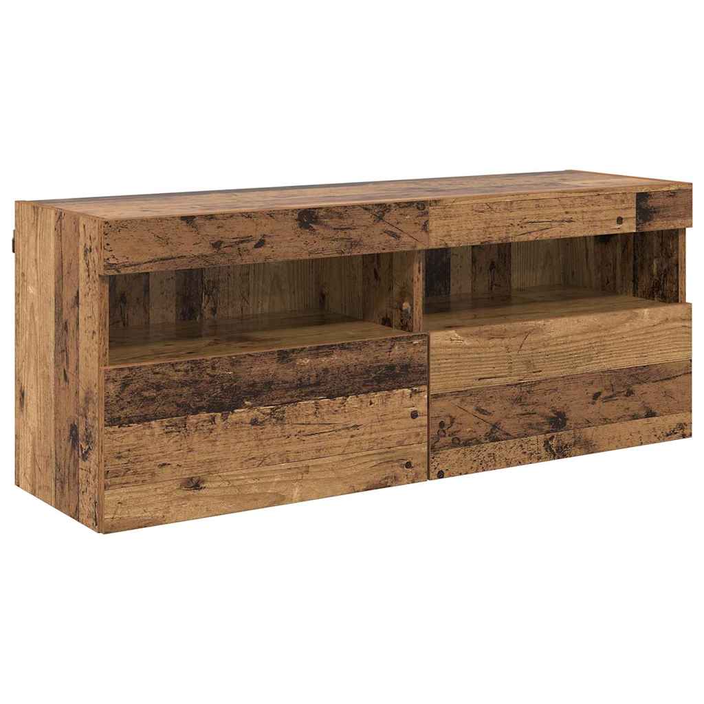 vidaXL TV Wall Cabinet Old Wood 100 x 30 x 40 cm Engineered Wood
