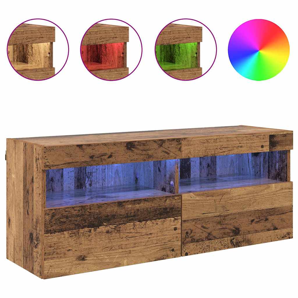 vidaXL TV Wall Cabinet Old Wood 100 x 30 x 40 cm Engineered Wood