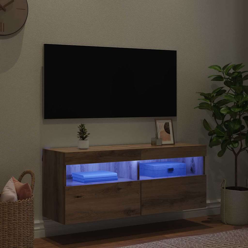 vidaXL TV Wall Cabinet 100 x 30 x 40 cm Artisan Oak Engineered Wood