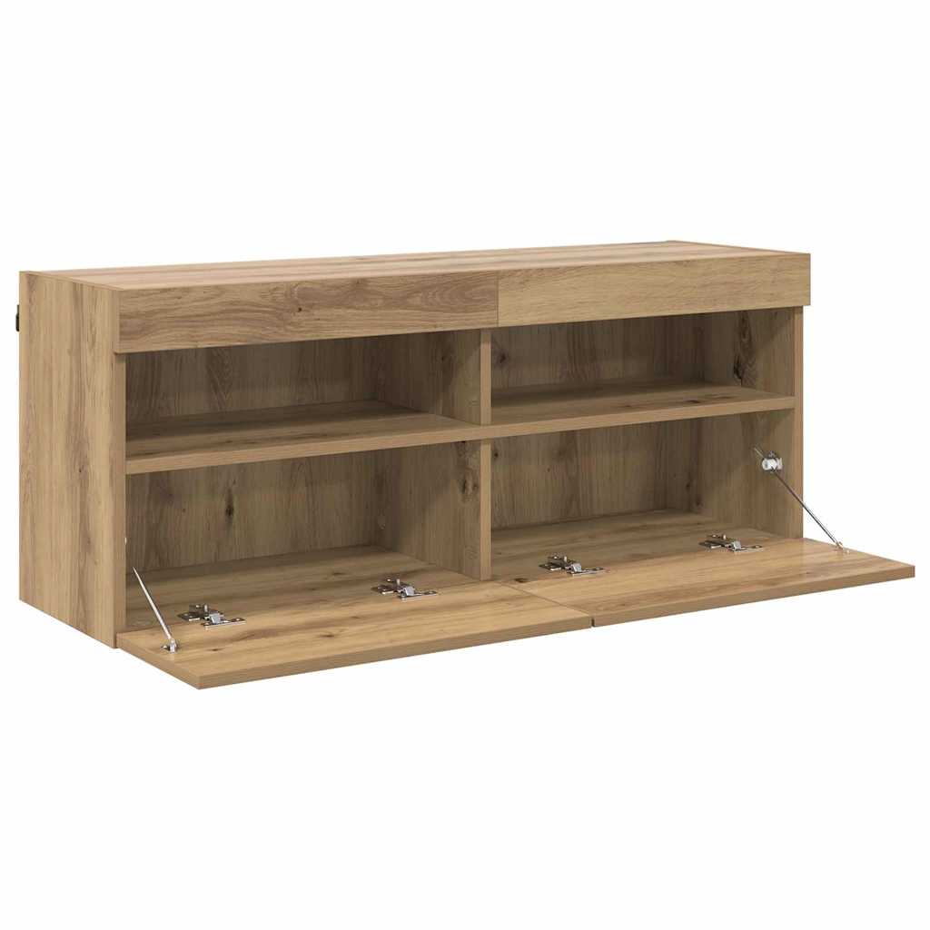 vidaXL TV Wall Cabinet 100 x 30 x 40 cm Artisan Oak Engineered Wood