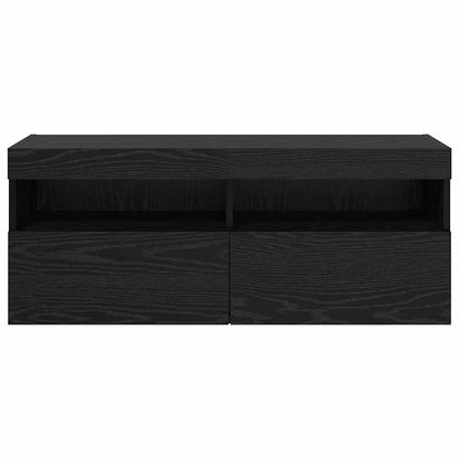 vidaXL TV Wall Cabinet Black Oak 100 x 30 x 40 cm Engineered Wood