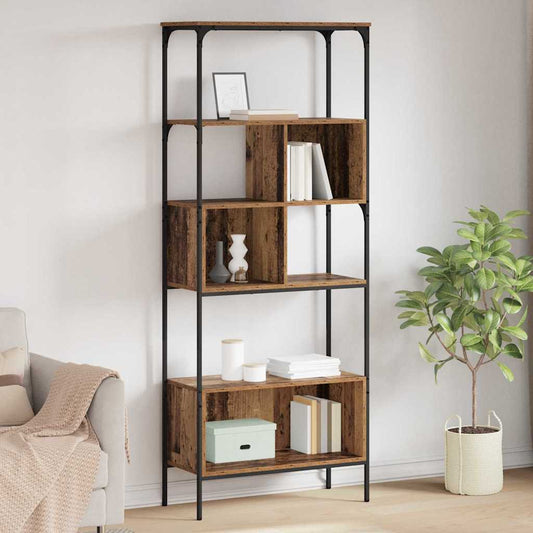 vidaXL Bookcase 7-Tier 76 x 33 x 188.5 cm Engineered Wood Old Wood