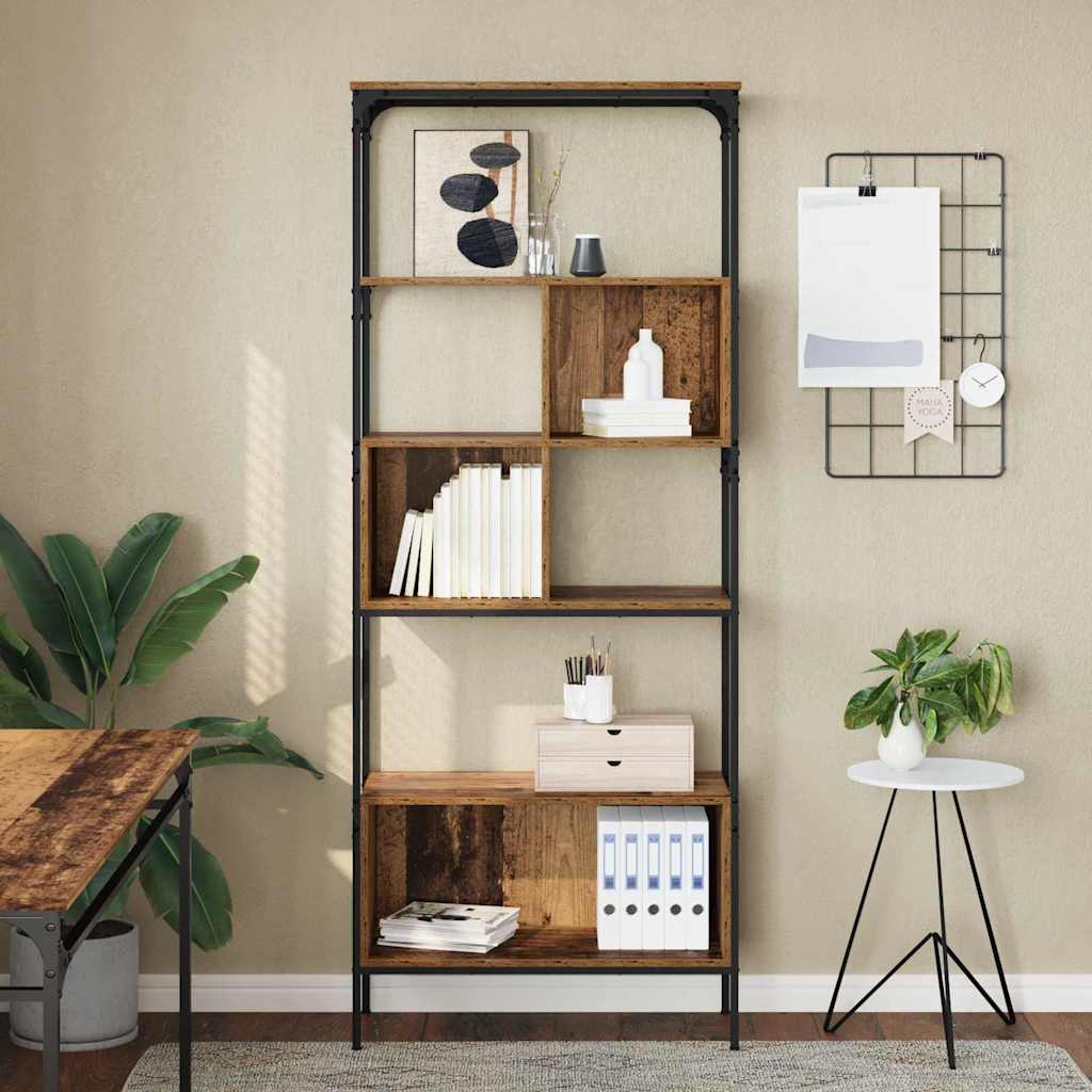 vidaXL Bookcase Old Wood 76 x 33 x 188.5 cm Engineered Wood