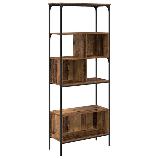 vidaXL Bookcase 7-Tier 76 x 33 x 188.5 cm Engineered Wood Old Wood