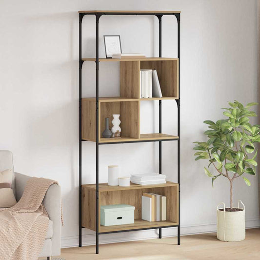 vidaXL Bookcase 7-Tier 76 x 33 x 188.5 cm Engineered Wood Artisan Oak