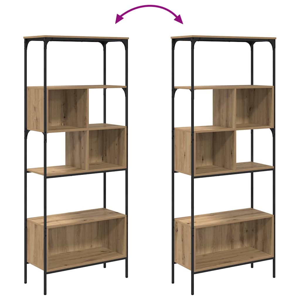 vidaXL Bookcase 7-Tier 76 x 33 x 188.5 cm Engineered Wood Artisan Oak