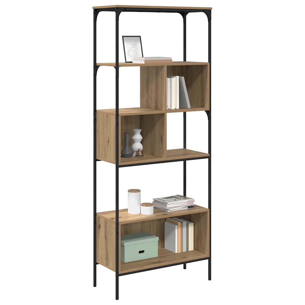 vidaXL Bookcase 7-Tier 76 x 33 x 188.5 cm Engineered Wood Artisan Oak