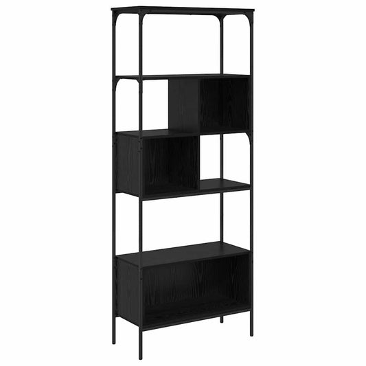 vidaXL Bookcase 7-Tier 76 x 33 x 188.5 cm Engineered Wood Black Oak