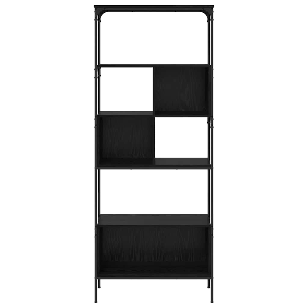 vidaXL Bookcase 7-Tier 76 x 33 x 188.5 cm Engineered Wood Black Oak