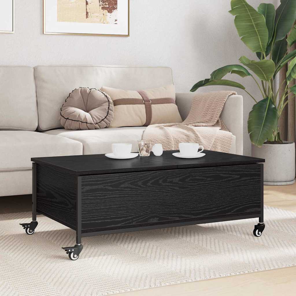vidaXL Coffee Table Black Oak 91 x 55 x 32 cm Engineered Wood