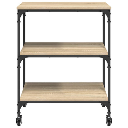 vidaXL Kitchen Trolley Sonoma Oak 60 x 41 x 76 cm Engineered Wood