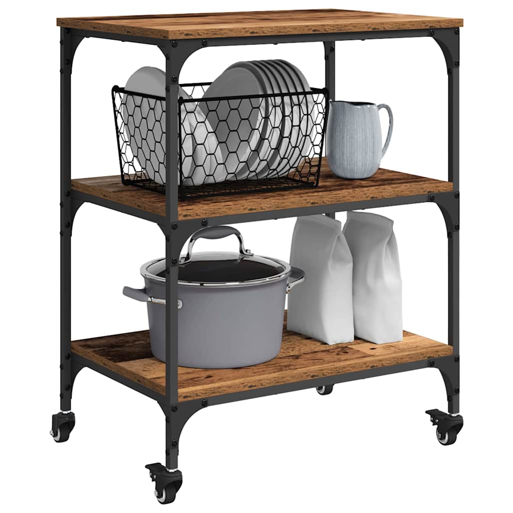vidaXL Kitchen Trolley Old Wood 60 x 41 x 76 cm Engineered Wood