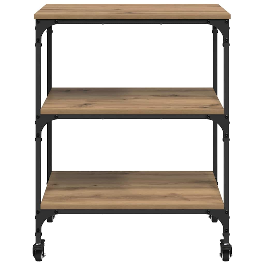 vidaXL Kitchen Trolley Artisan Oak 60 x 41 x 76 cm Engineered Wood