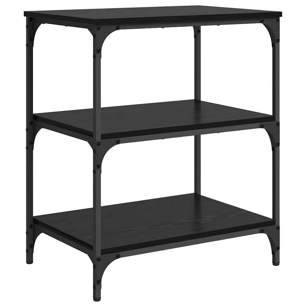 vidaXL Kitchen Trolley Black Oak 60 x 41 x 76 cm Engineered Wood