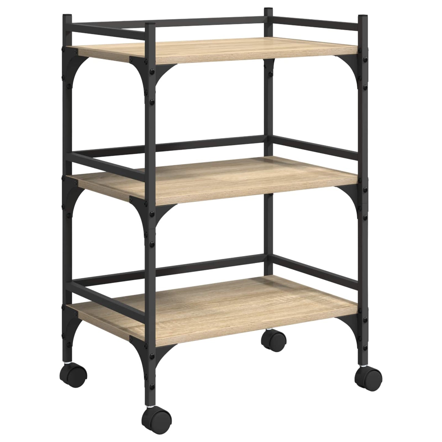 vidaXL Kitchen Trolley Sonoma Oak 50 x 35 x 75.5 cm Engineered Wood