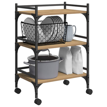 vidaXL Kitchen Trolley Artisan Oak 50 x 35 x 75.5 cm Engineered Wood