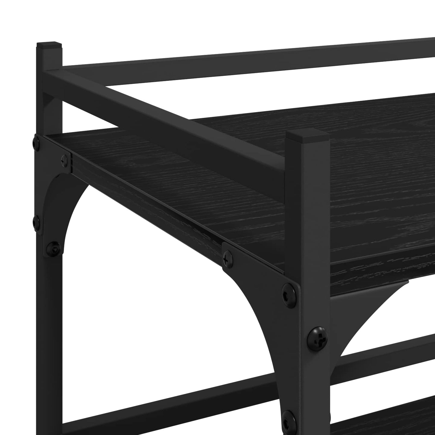 vidaXL Kitchen Trolley Black Oak 50 x 35 x 75.5 cm Engineered Wood