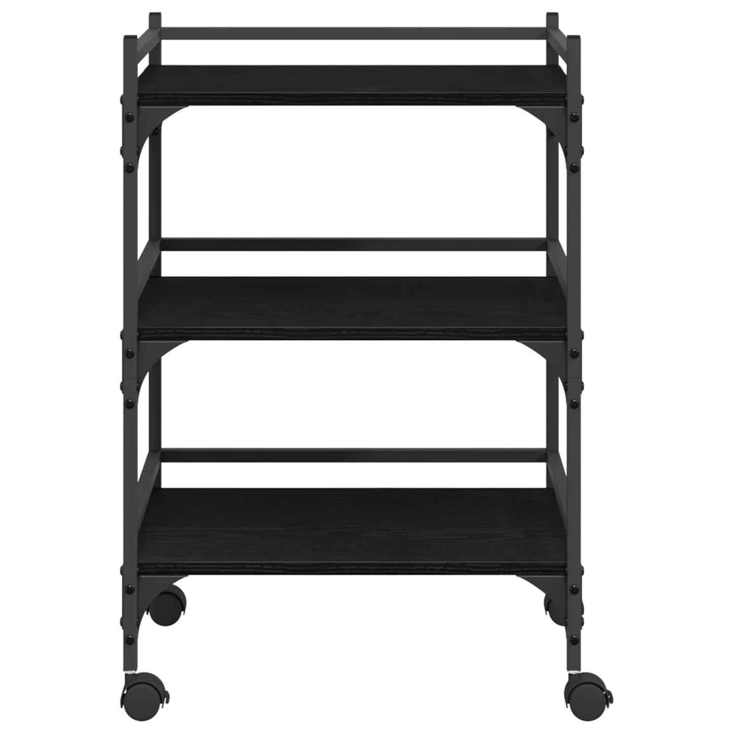 vidaXL Kitchen Trolley Black Oak 50 x 35 x 75.5 cm Engineered Wood