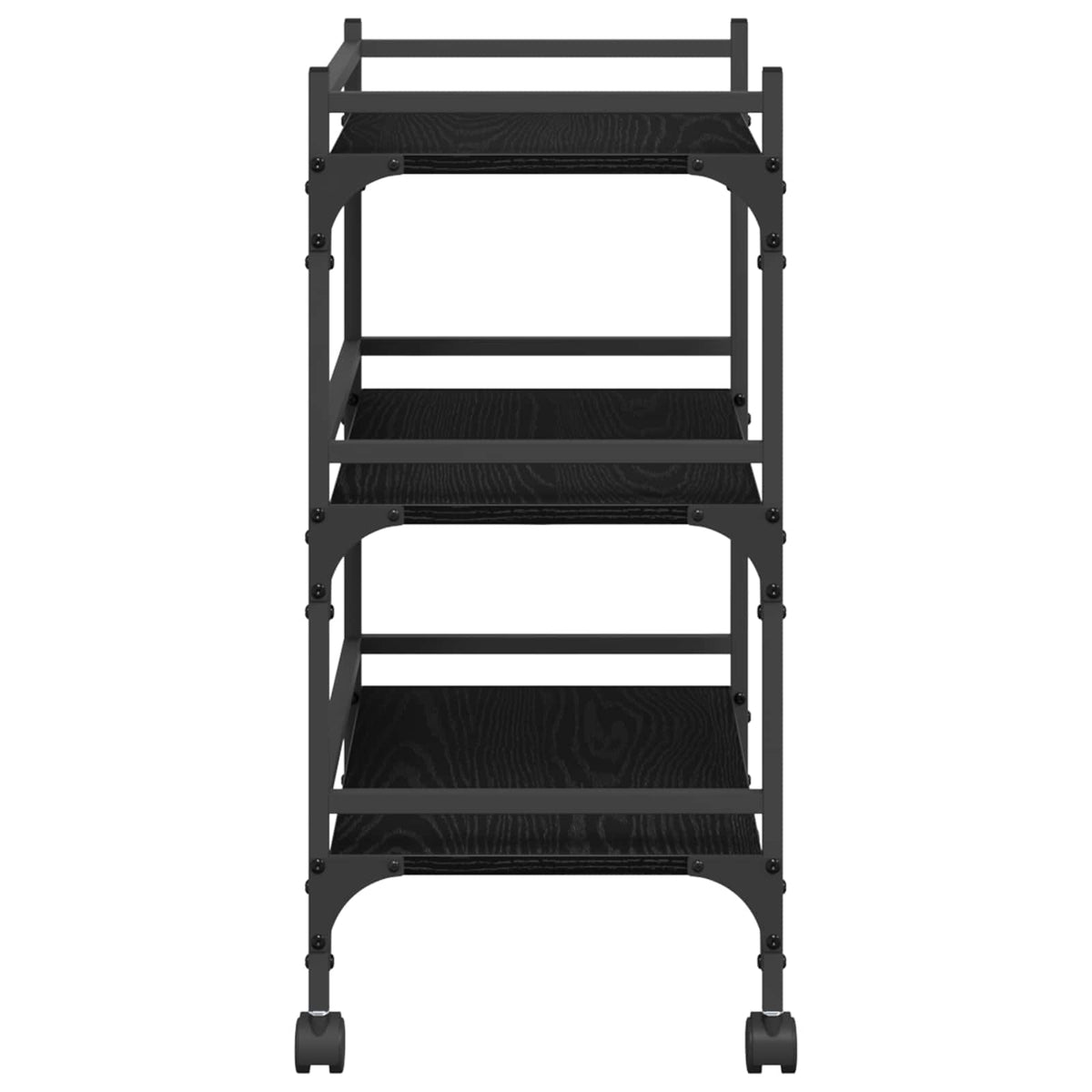 vidaXL Kitchen Trolley Black Oak 50 x 35 x 75.5 cm Engineered Wood