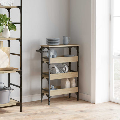 vidaXL Kitchen Trolley Sonoma Oak 53 x 20 x 76 cm Engineered Wood