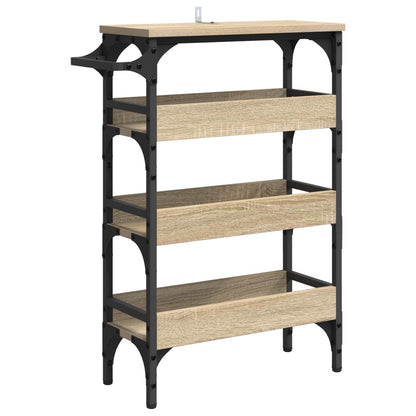 vidaXL Kitchen Trolley Sonoma Oak 53 x 20 x 76 cm Engineered Wood