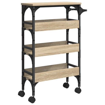 vidaXL Kitchen Trolley Sonoma Oak 53 x 20 x 76 cm Engineered Wood