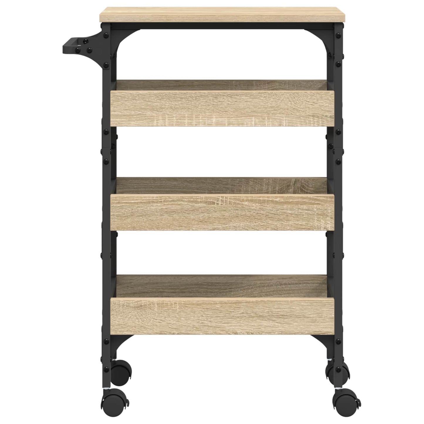 vidaXL Kitchen Trolley Sonoma Oak 53 x 20 x 76 cm Engineered Wood