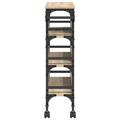 vidaXL Kitchen Trolley Sonoma Oak 53 x 20 x 76 cm Engineered Wood