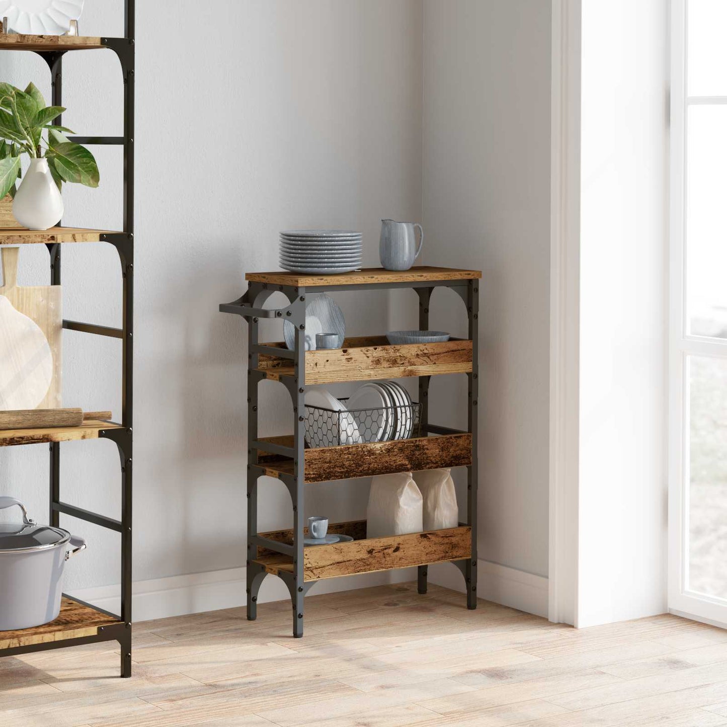 vidaXL Kitchen Trolley Old Wood 53 x 20 x 76 cm Engineered Wood