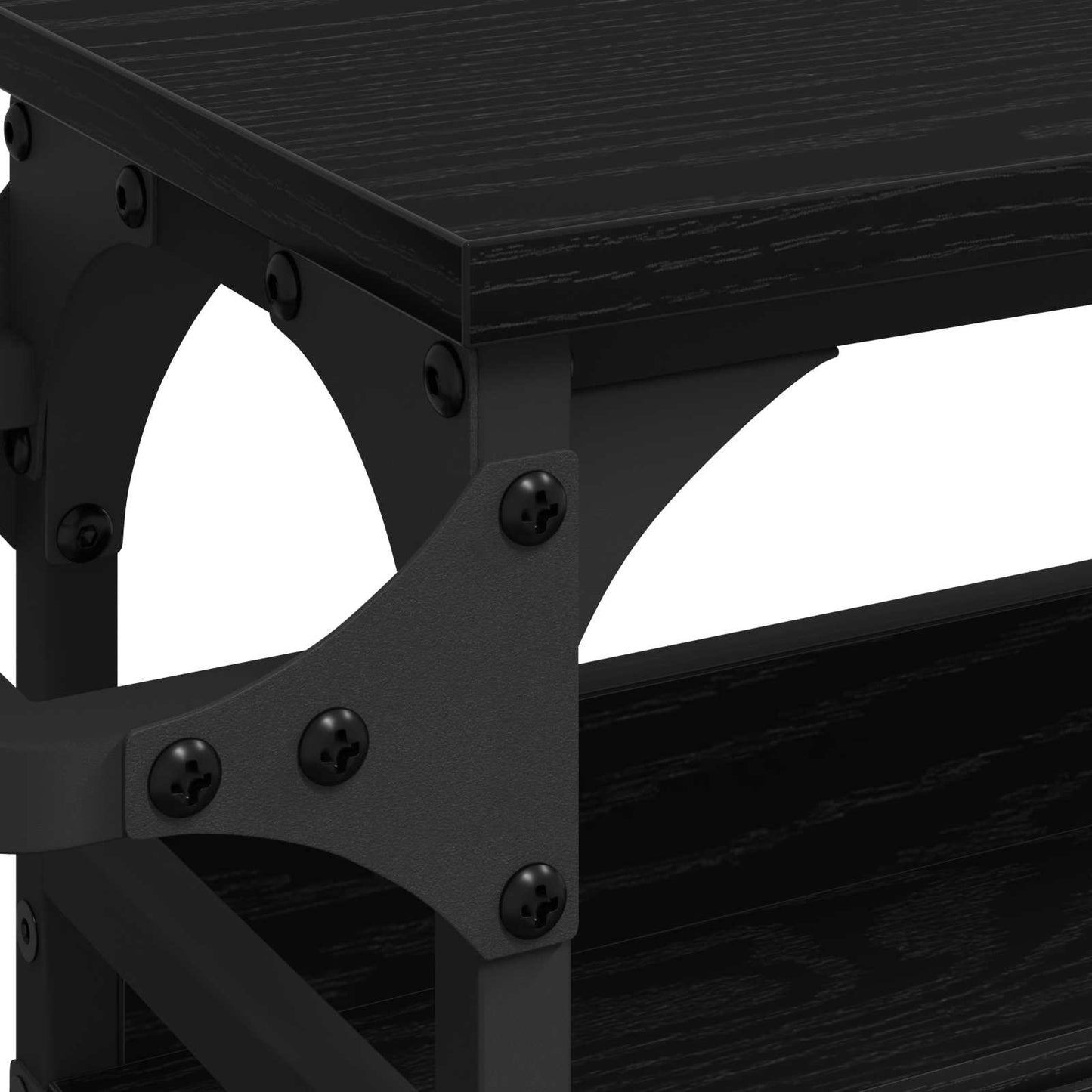 vidaXL Kitchen Trolley Black Oak 53 x 20 x 76 cm Engineered Wood