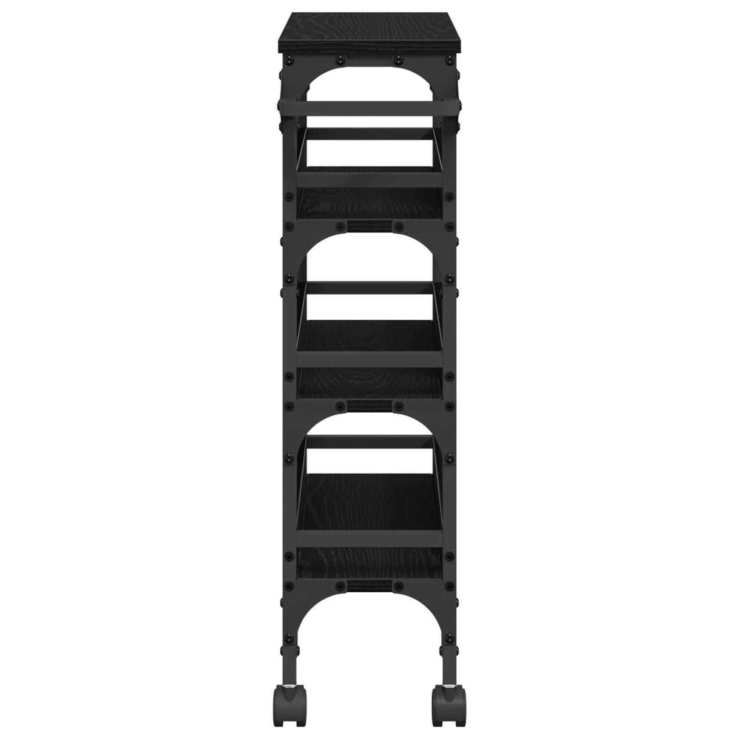 vidaXL Kitchen Trolley Black Oak 53 x 20 x 76 cm Engineered Wood